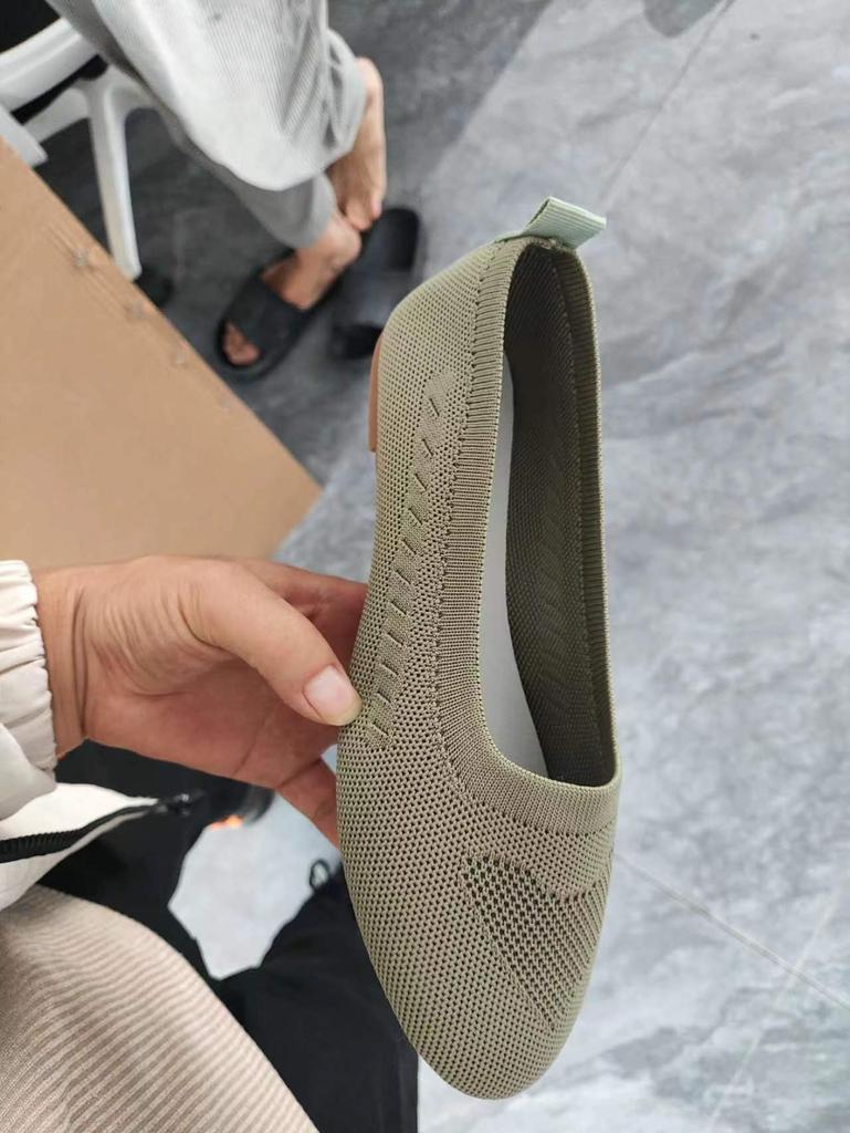 Women Vulcanized Shoes 2024 New Fashion Mesh Breathable Summer Flat Casual Anti Slip Sports Comfortable Walking Knitted Shoes