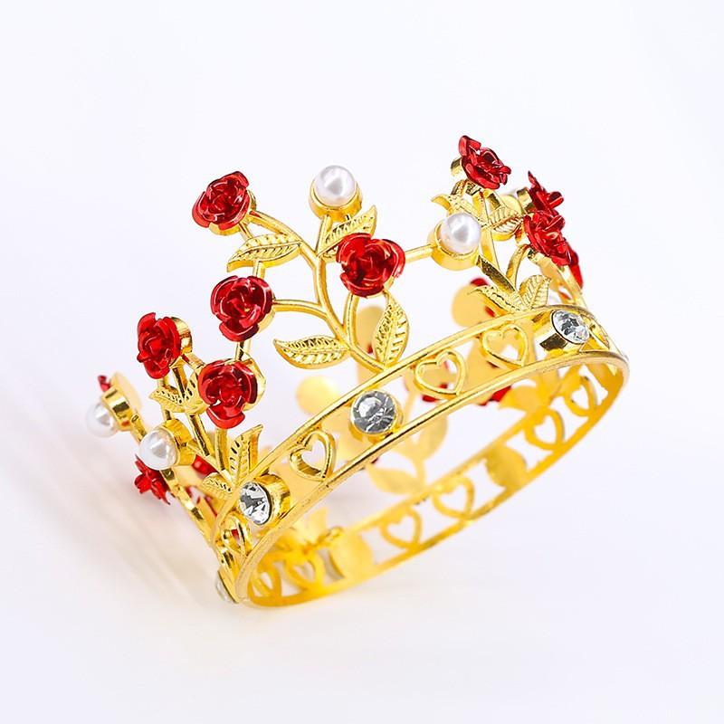 День рождения цветы торт корона детские круглые листья роза головной убор корона сплав свадебный головной убор