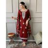 Beautiful Kurta with Heavy Embroidery Lace Work On Yoke Along with Pants with Duppata*
