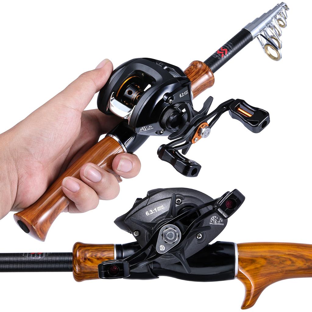 SOUGAYILANG Рыболовный набор, спиннинг, литейная удочка с спиннинговой катушкой, катушка для приманки, полный набор, сумка-переноска, приманка для лески