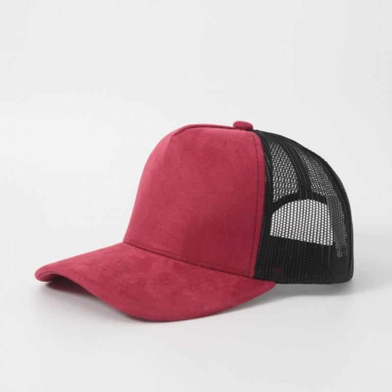 Suede Mesh Baseball Cap Solid Color Embroidered Structured Sun Hat Outdoor
