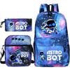Astro Bot Printed Fashion Children's Backpack Cross-border Large-capacity Primary and Secondary School Student Casual Schoolbag Set