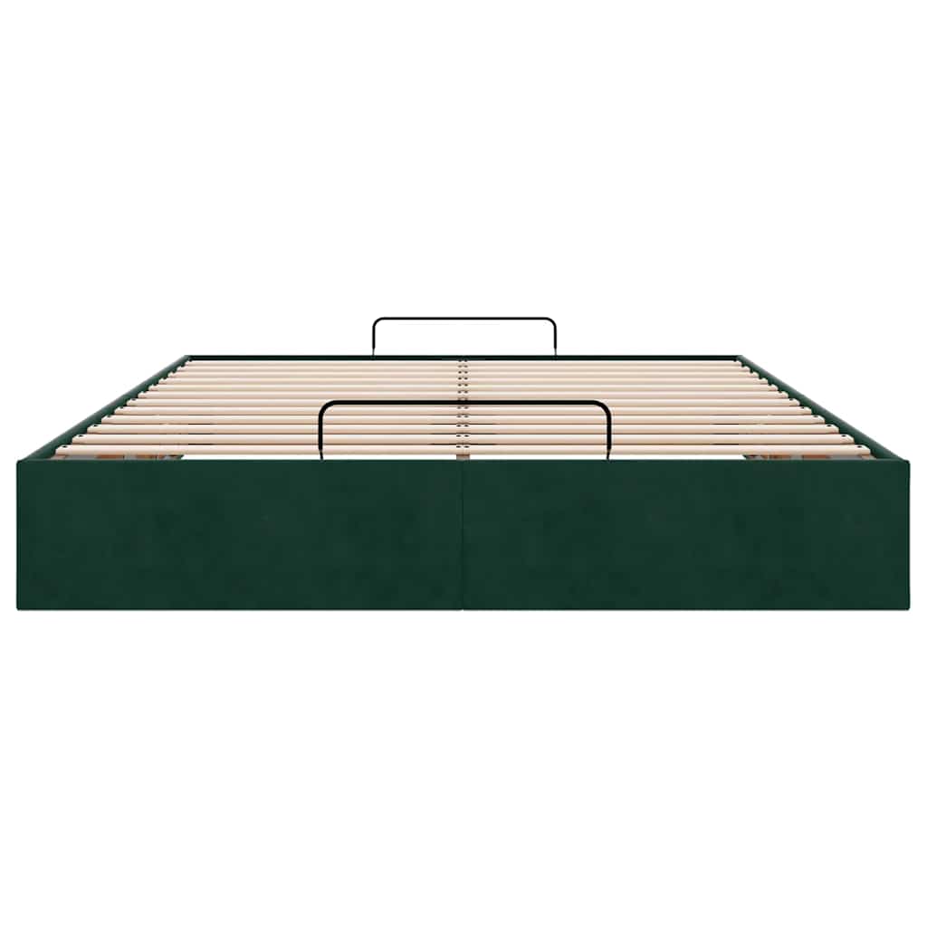Ottoman Bed without Mattress Dark Green 140x200 cm Velvet