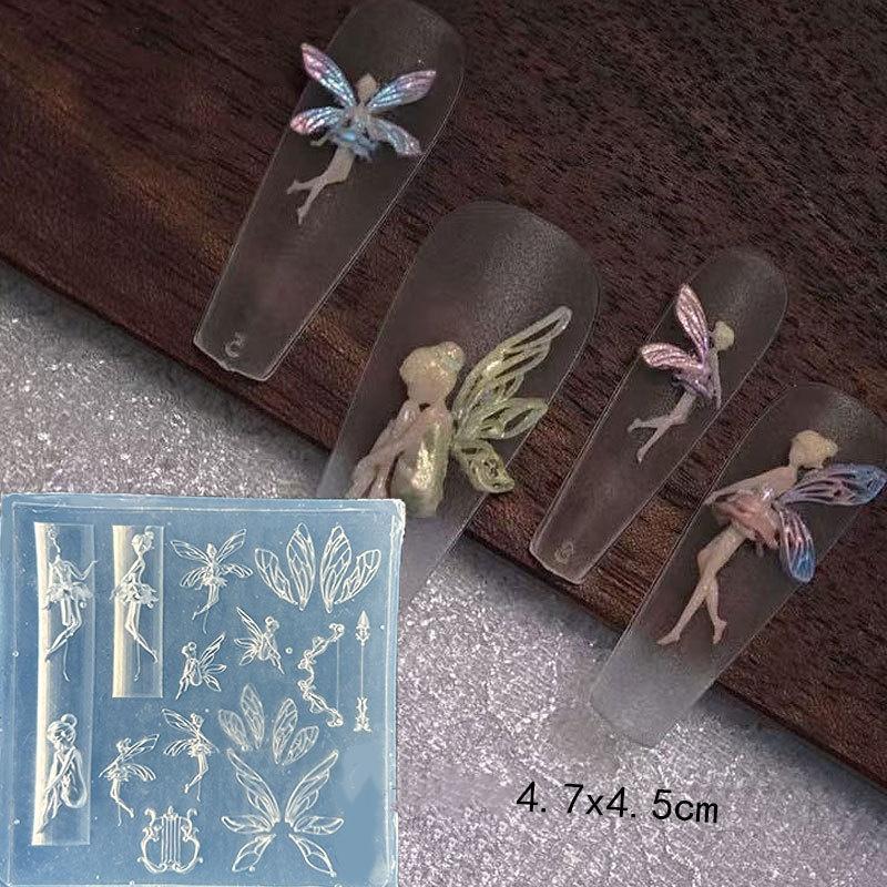 3D Фруктовый силиконовый молд для ногтей Сладкие лепестки цветов Ногти феи Шаблоны DIY Декор для нейл-арта Шаблон для маникюра для нейл-шармов