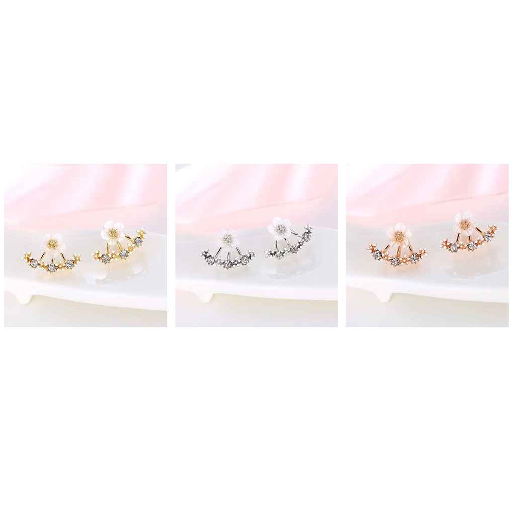 1 Pair Women Ear Studs Party Wedding Flower Earrings Exquisite Delicate Jewelry Dress Up Decoration Friendship Gift