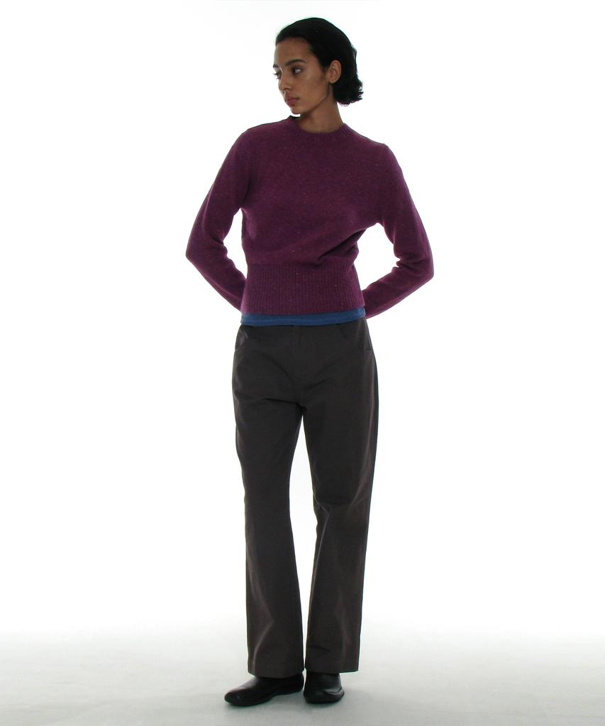 PARTIMENTO WOMEN Double Waist Chino Pants_Charcoal