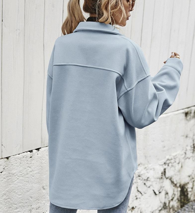 Женское однобортное пальто с лацканами из плотной шерсти для европейских и американских моделей весна-лето 2025 года.