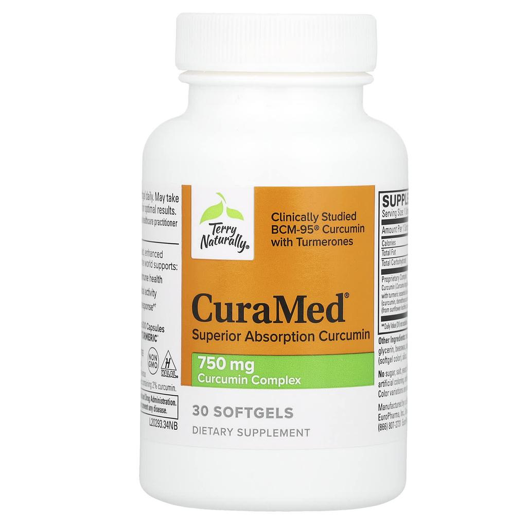 Terry Naturally CuraMed, Highly Absorbable Curcumin, 750 Mg, 30 Softgels