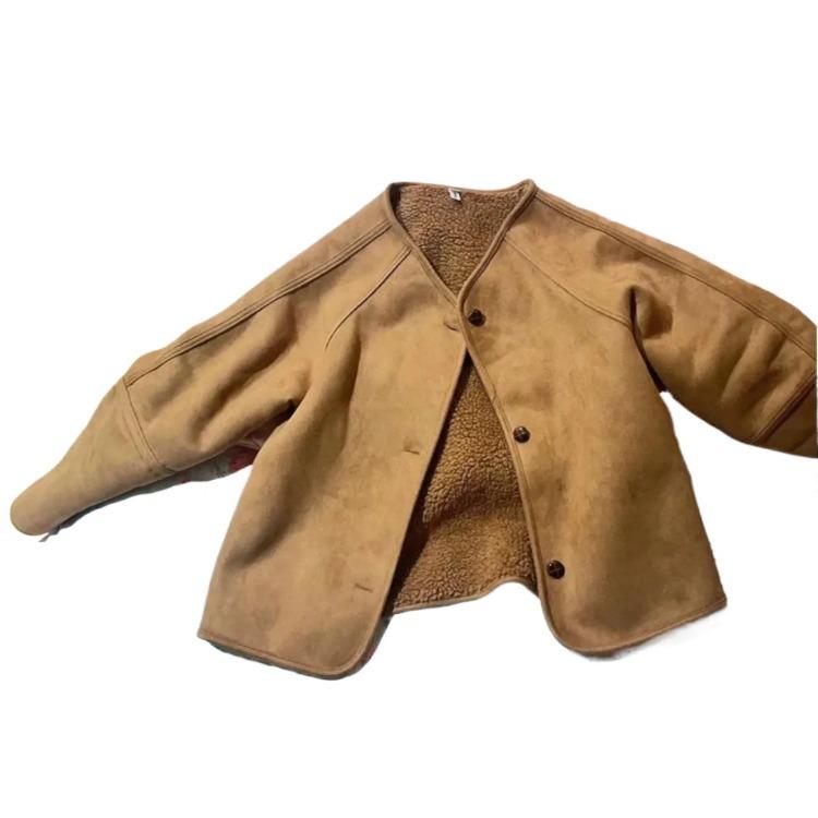 Зимнее теплое пальто для женщин Корейская мода Простое свободное флисовое пальто