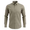 Men's 4-Way Stretch Long Sleeve Wrinkle-Free Dress Shirt without Pocket, Formal Business Solid Color Button-up Menswear Clothing