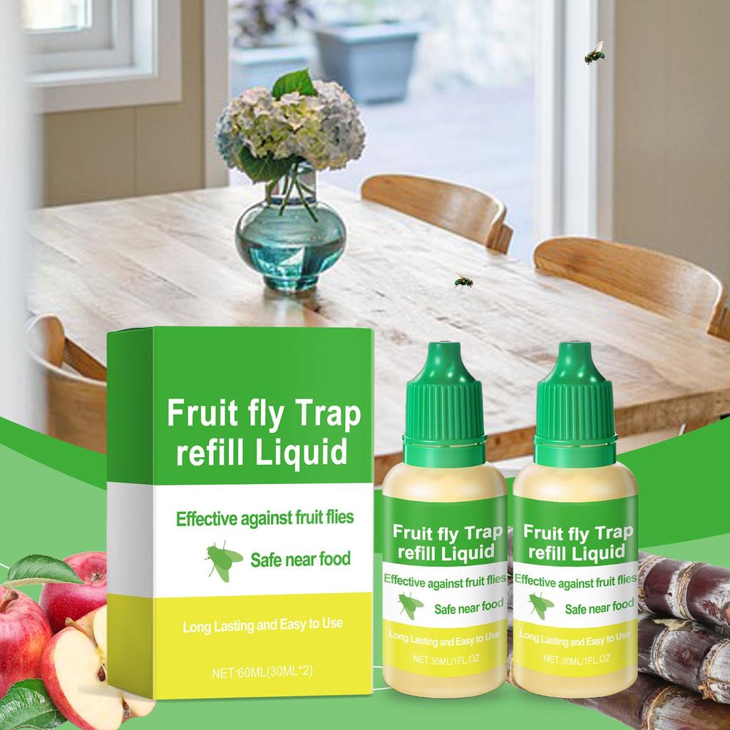 Trap Supplement Liquid, Domestic Kitchen Living Room Hygiene Fruit Fly Cockroach Trap Insect Liquid 60ml