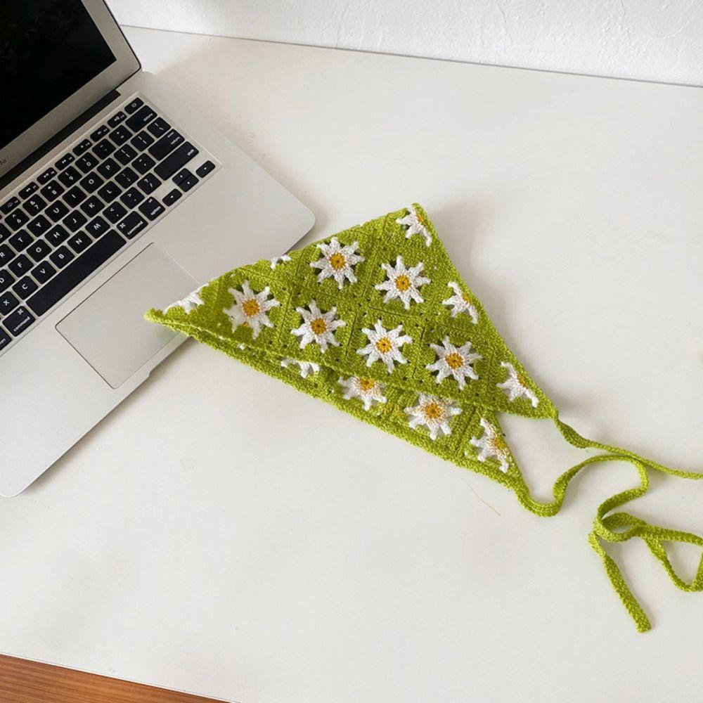 Girl Handmade Crochet Creative Triangle Headband Headband Towel Headscarf Hat Triangle Scarf