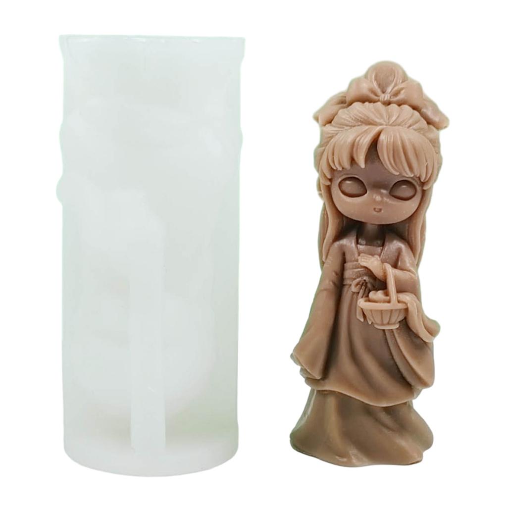 Ancient Doll Candle Silicone Mold 3D Girl Aromatherapy Plaster Soap Resin Mold DIY Chocolate Cake Baking Tool Home Decor