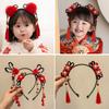 Braid Hair Children Wig Headband Flower Hanfu Hair Sticks Simple Red Bow Hairband  Baby