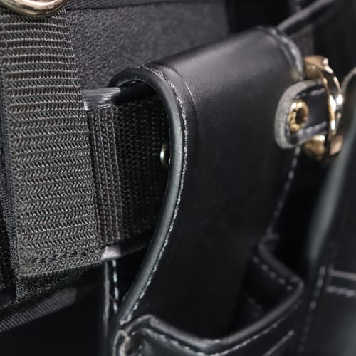 Fujiya 2-Tier Holder, Black and Gold, Light PU Leather Series, AH-62BG