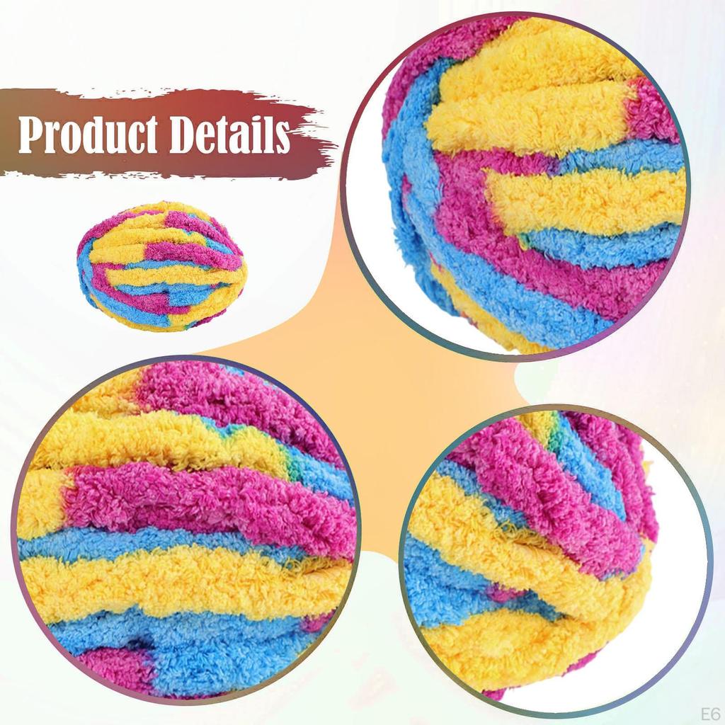 Thick And Bulky 27m Yarn, Decorative Voluminous for Crocheting, Sweaters, Cushions, Blankets,