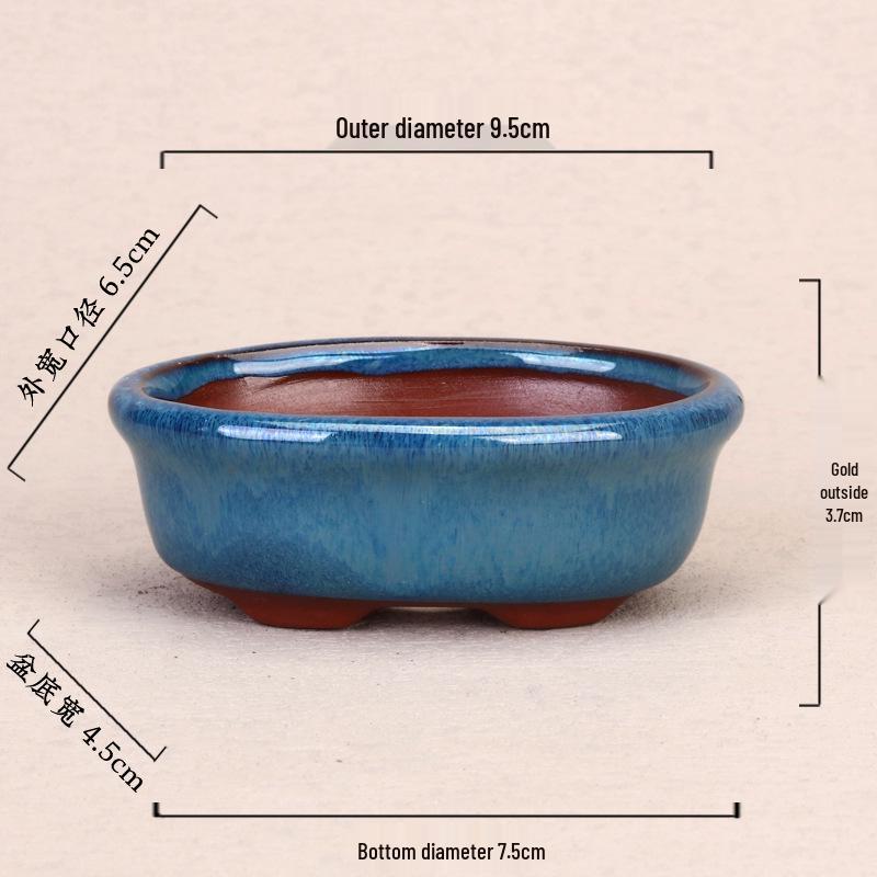 Zisha Ceramic Palm-Sized Succulent Pot for Living Room or Office, Breathable Bonsai Planter