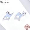 BAMOER Flash Lightning Stud Earrings 925 Sterling Silver Girl Opal Jewelry Pendientes Brincos