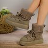 Large Size Thick Bottom Snow Boots Female 2024 Season Fall and Winter New Casual Warm Muffin Bottom High-top Shoes