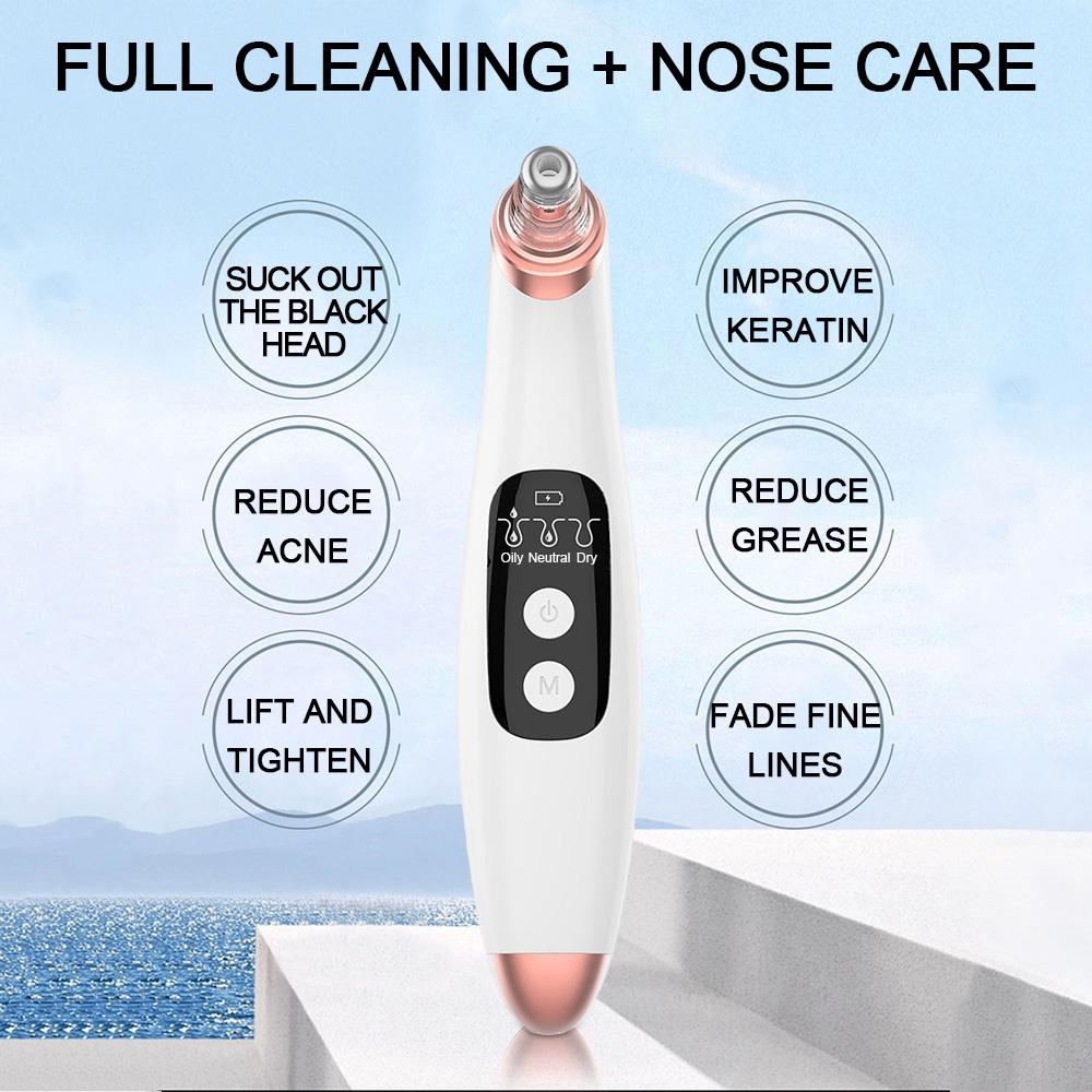 Electric LCD Blackhead Remover Vacuum Suction Acne Pore Cleaner Skin Facial Clean Care Machine With 6 Suction Heads