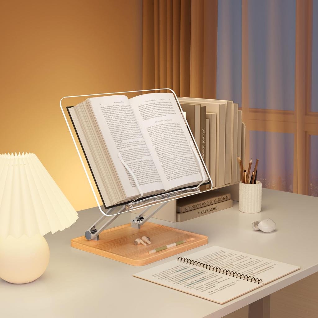Книга Настольная Книга для чтения Чтение Деревянная Высота и Угол Чтение ПК Подставка для кулинарной книги, Подставка, Подставка, Акрил, Основание, Складная, Регулируемая, Подставка,