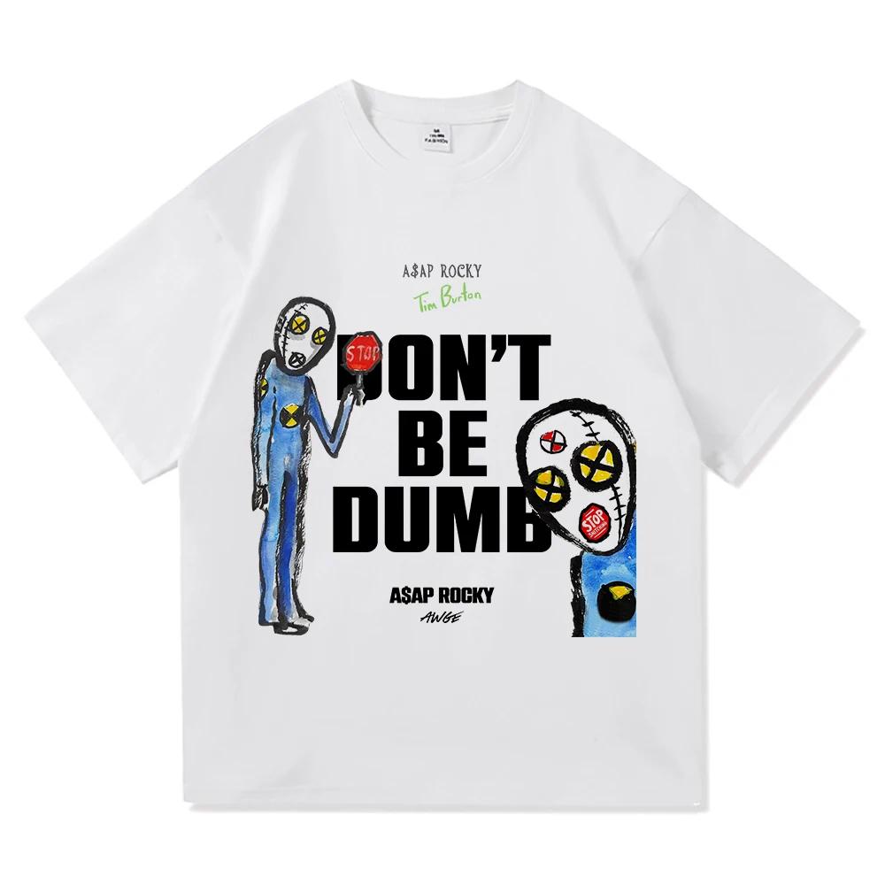 A Rocky 2026 New Album Dont Be Dumb Tee Shirt Fashion Unisex Women Clothing Harajuku High Quality Tops Cotton TShirts Vintage