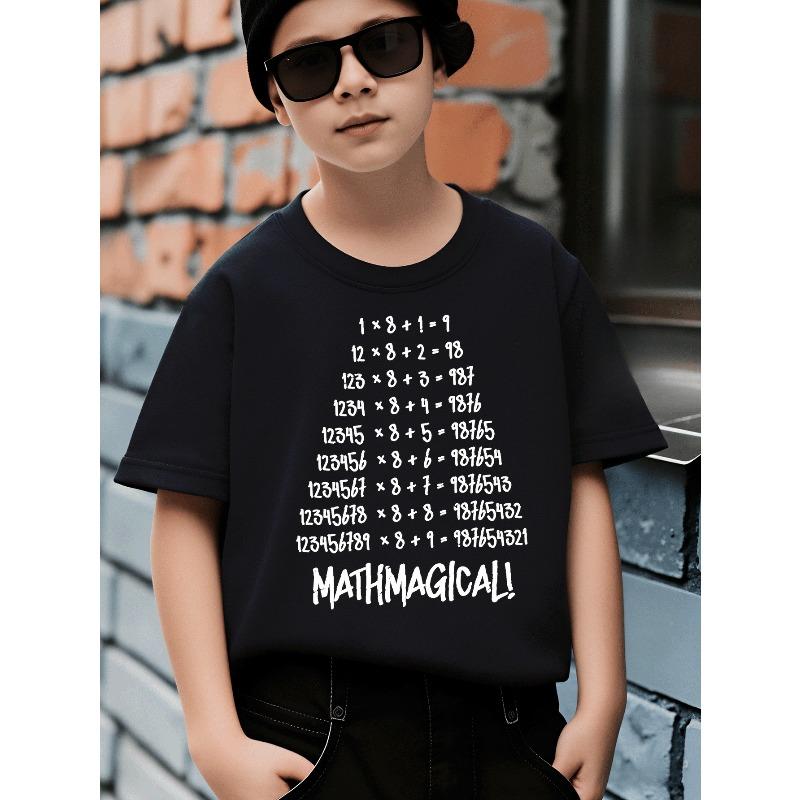 Мужская футболка с графическим принтом математического уравнения, обычный крой, повседневная, летняя, с коротким рукавом