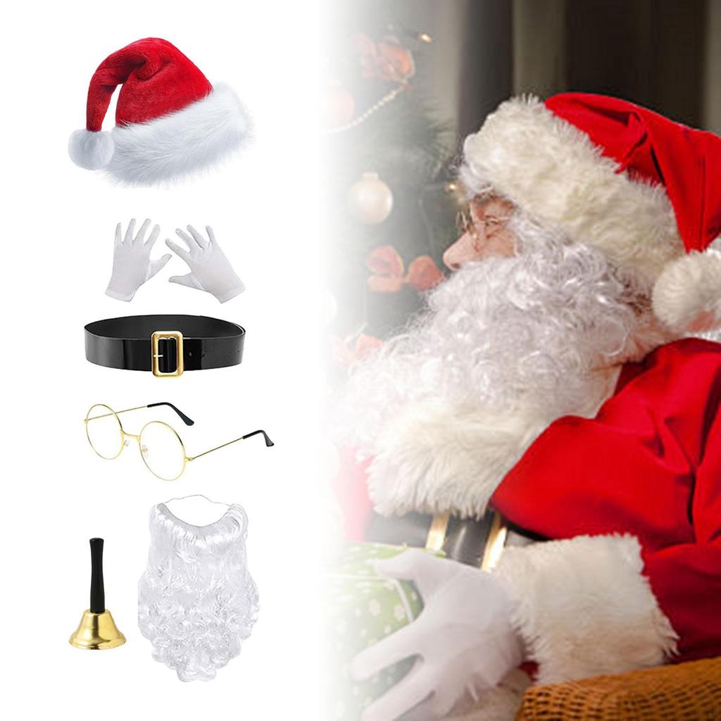Рождественский костюм с бородой и шляпой для праздничных мероприятий