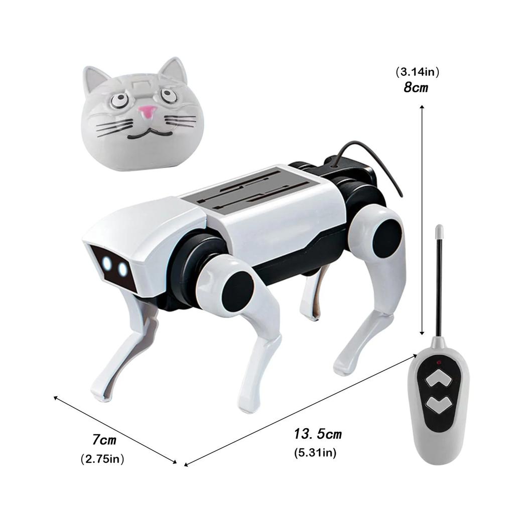 non-toxic Solar Rc Robot Dog Cat Science Experiment Diy Building Powered Learning Tool Education Robots Technological Gadgets Kit for Kid