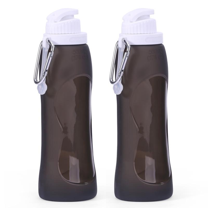 Folding Portable Traveling Cup Food-grade 500ml Silicone Water Bottle Heat-resistant Water Cup Outdoor Use Active Biking Kettle