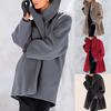 Женская осенне-зимняя шаль с воротником на пуговицах, теплая куртка с капюшоном, длинное пальто, верхняя одежда