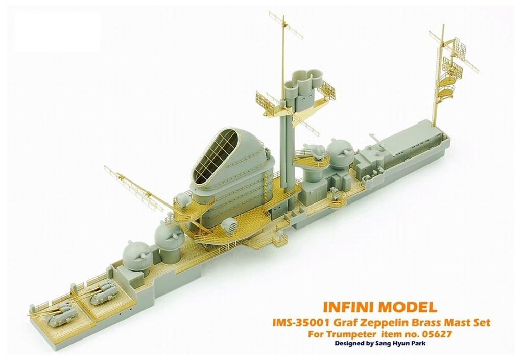 Infinity Model 1/350 IMS Series German Navy Aircraft Carrier Graf Zeppelin/TR Company Use Brass Ship's Mast Set Plastic Model Parts IMS3501