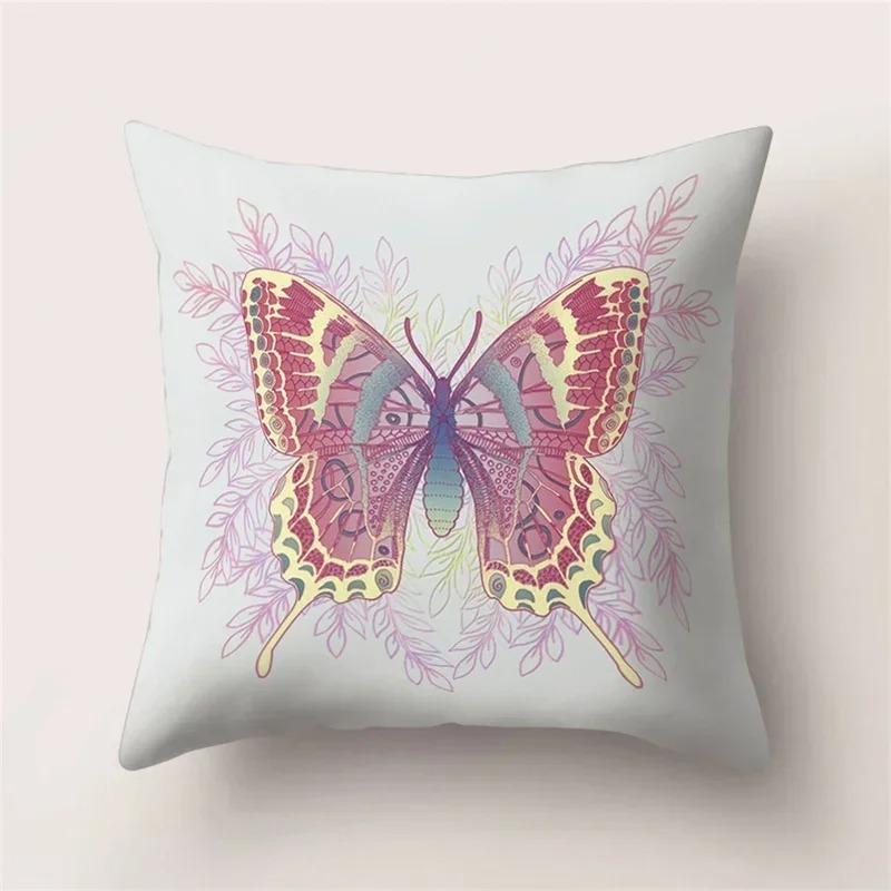 Beautiful Butterfly Print Decorative Pillow Cover Car Sofa Square Cushion Pillow Cover