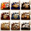 3D Fierce Beast Bedding Set Lion Duvet Cover Pillow Case 2/3 Pieces AU180 * 210 Full Size Animal Print with Zipper Soft Home Textile