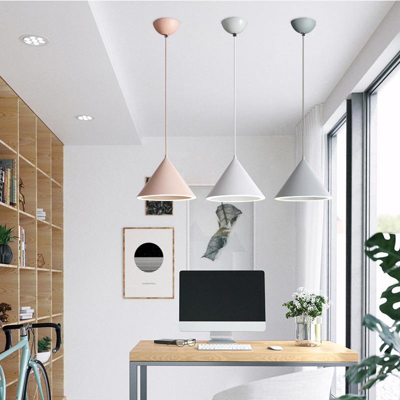 Современный светодиодный подвесной светильник с алюминиевым абажуром для столовой, кафе, бара, ресторана, скандинавский конусный подвесной светильник Lampadario