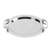 Stainless Steel Buffet Plate Bright Mirror Finish Serving Tray with Handle for Hotel Restaurant