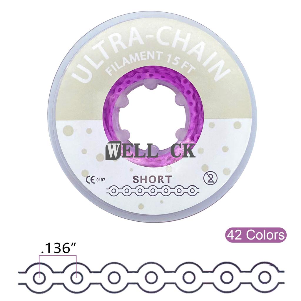 WELL CK 1Pcs Dental Orthodontic Elastic Rubber Power Chain Rubber Band Short Type