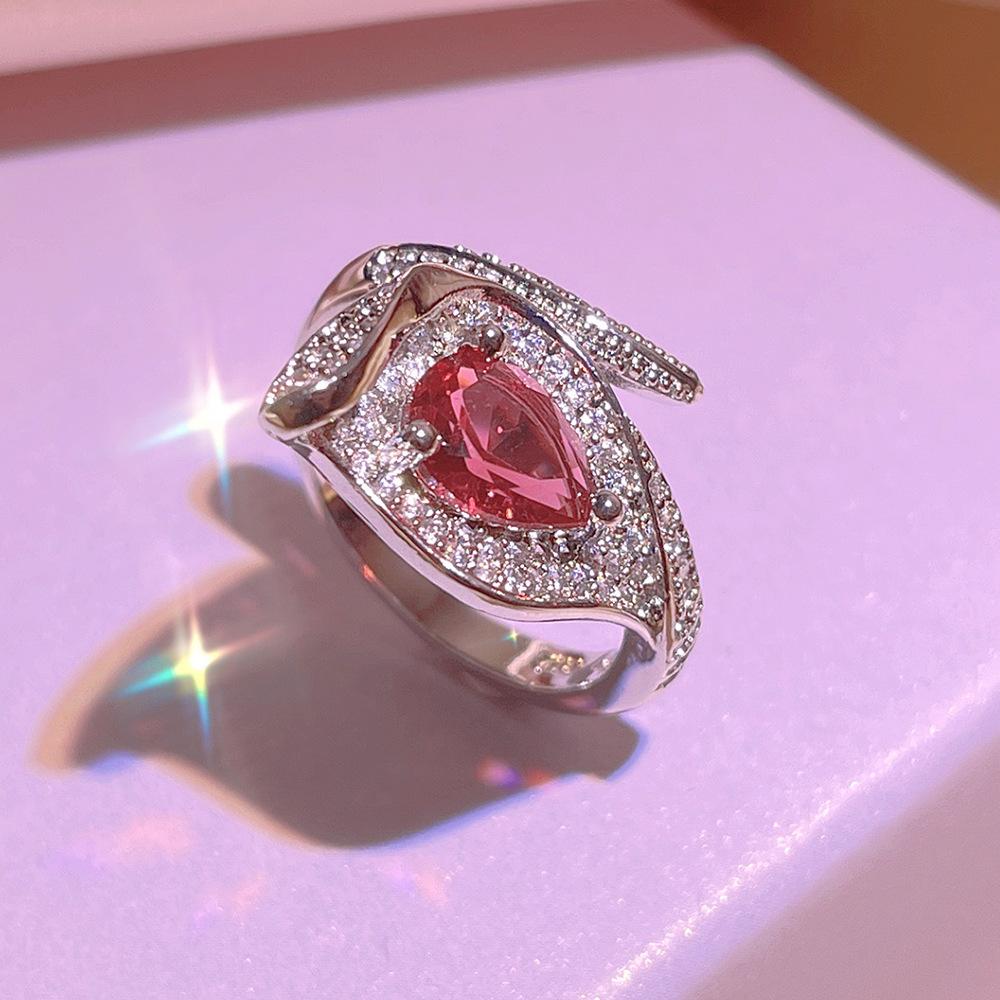 Новые женские украшения из трех частей с пробой 925, премиальная инкрустация, нерегулярный красный циркон, для вечеринки, свадьбы, подарок для невесты