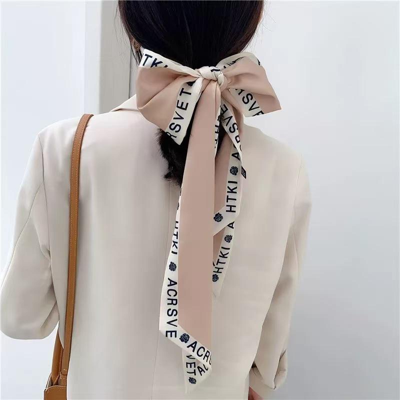Classic French Silk Scarf: Retro Headband & Hair Ribbon for Women
