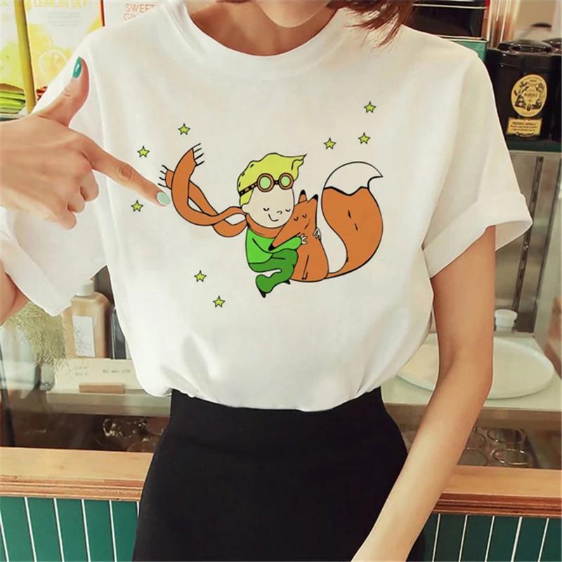 T Shirt Anime Women's T-shirt Short Sleeve The Little Prince Tee Women Harajuku Tshirt Girl Clothing