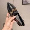 Большой размер 42 Оксфорды Женские Лоферы 2025 Кожаные Балетки Цепи Кроссовки Тренд Девушки Лолита Средний каблук Балетки Весна