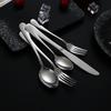Modern Silver Dinnerware Set Stainless Steel Cutlery Flatware Set Dining Knife Fork Spoon Kitchen Utensils Western Tableware