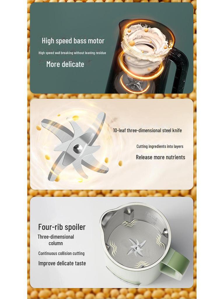 Мини-машина для соевого молока объемом 800 мл: Полностью автоматическая мелкая бытовая техника для 1-2 человек, смешивание продуктов и революционные технологии