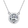 100% Moissanite Dimond 0.5ct 1.0ct D Color Round Necklace 925 Sterling Silver Necklace Exquisite Fine Jewelry For Women'S Gifts