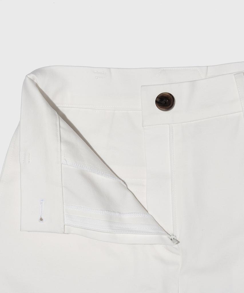 DEPASION High-Waisted Cotton Wide Pants (Ivory)