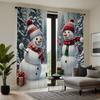 2 шт. HD Рождественская белая декоративная занавеска со снеговиком Белая занавеска с цифровой печатью Украшение дома в стиле украшения гостиной