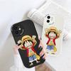 Slim Skin Feeling Cartoon Luffy Soft Silicone PU Leather Cover Phone Case for iPhone Samsung Huawei Honor Xiaomi Redmi OPPO Realme Vivo