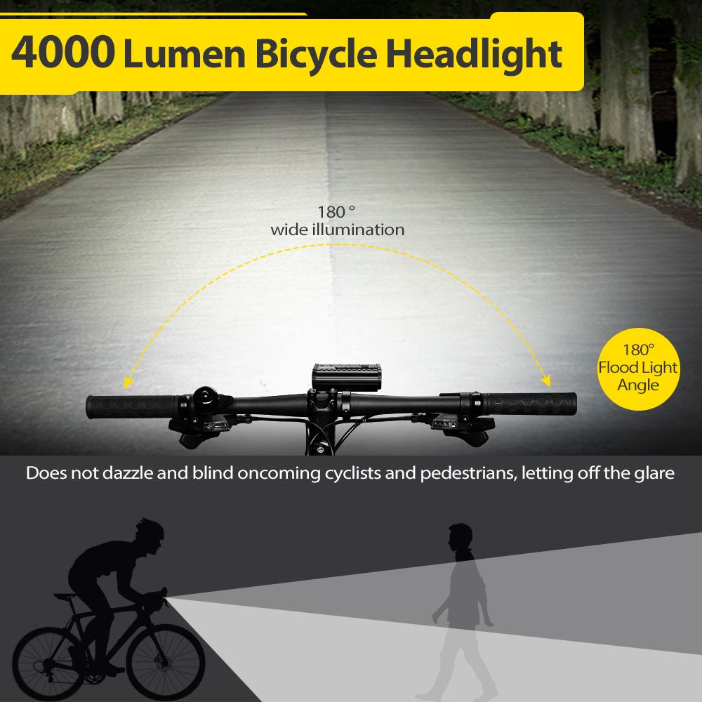 NEWBOLER Bicycle Light Front 4000Lumen Bike Light 2000mAh Waterproof Flashlight USB Charging MTB Road Cycling Lamp Accessories 7