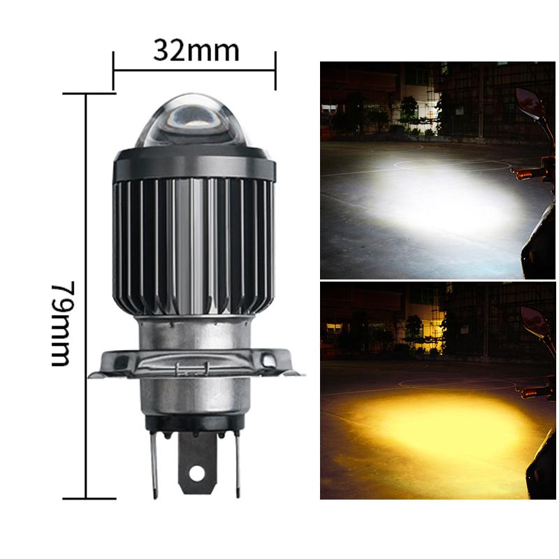 H4 H6 12V LED Motorcycle Headlight Bulb Moto Spotlights CSP Lens White Yellow High/Low Beam Lamp Scooter Accessories Fog Lights