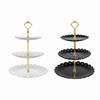 3 Tiers Dessert Tray Stand Luxurious Plastic Fruit Plate Cake Display Rack for Living Room Wedding C